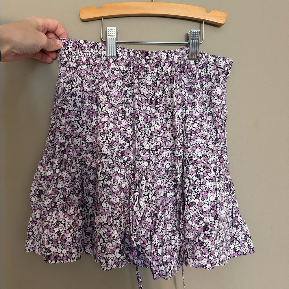 Zara Purple and White Floral Skirt